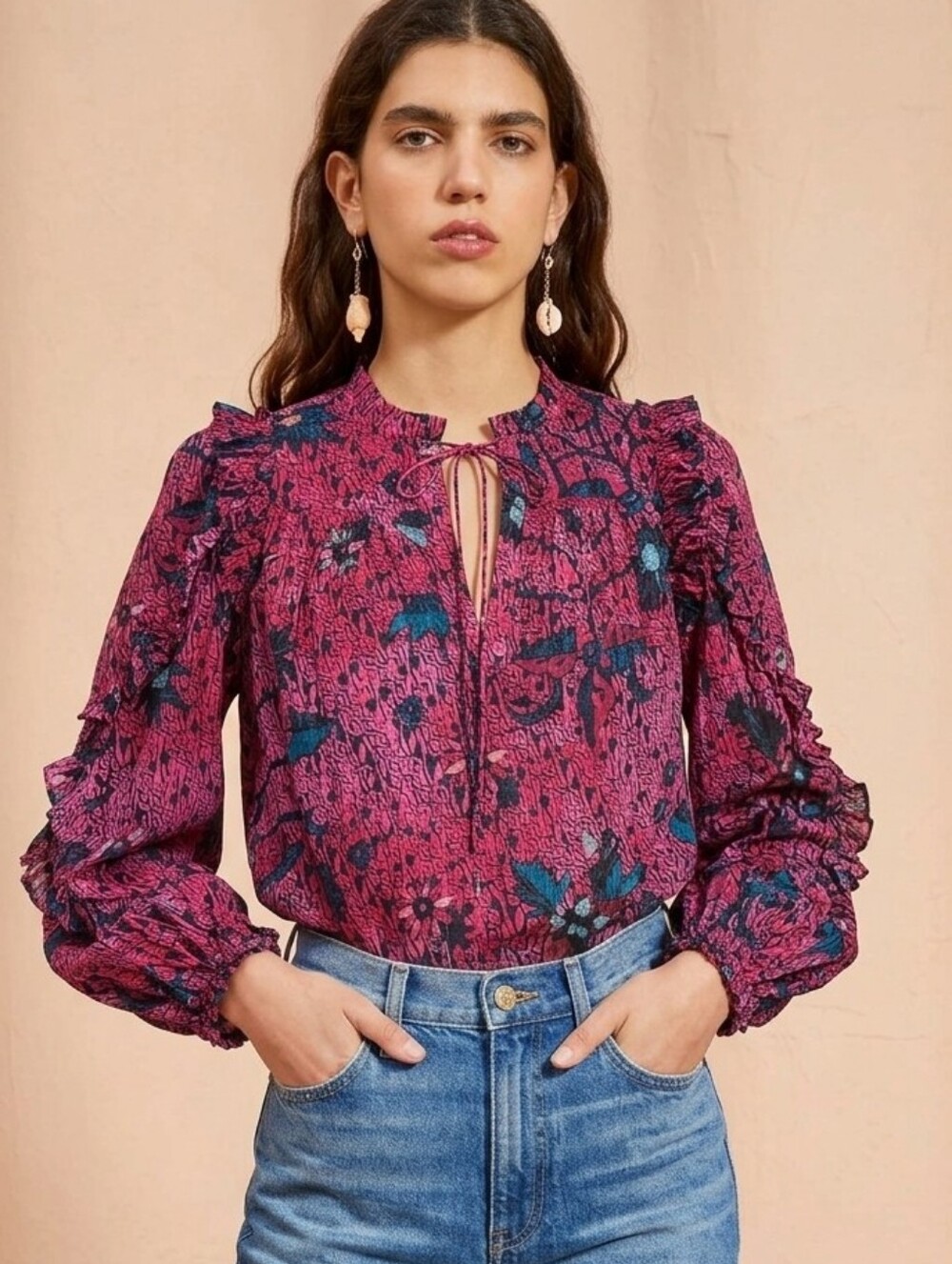 NWT Ulla Johnson Manet Blouse in Snapdragon Xs Sz2